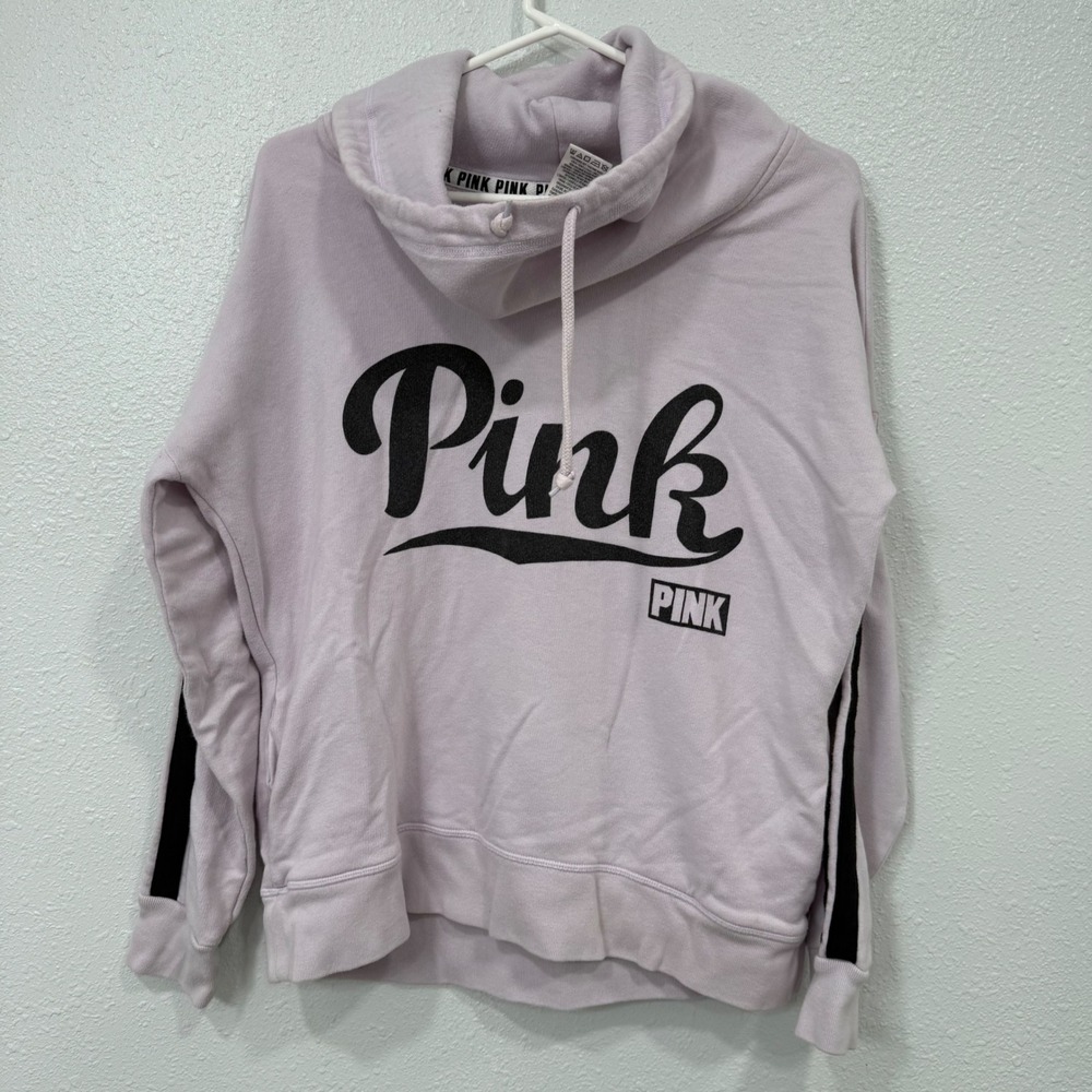 PINK Victoria's‎ Secret Lavender Hoodie Sweatshirt Cowl Neck Logo Size S